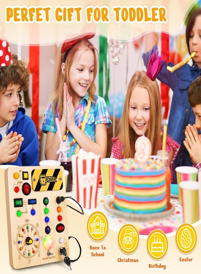 OAKJAR Busy Board with Led Light, Montessori Toys for 1-3 Years Old Boys Girls Wooden Toddler Toys Birthday Gift Educational Toys for 1+ Year Old, Toddler Travel Toy Sensory Toys for Kids with Autism - Image 2